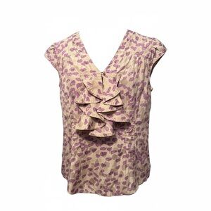 Marc By Marc Jacobs Purple and Cream Blouse